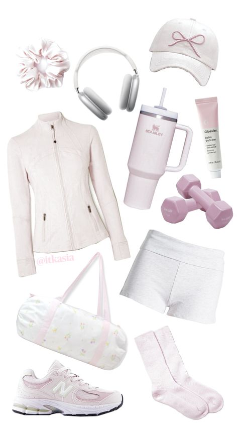 coquette girl goes to the gym! #selfcareaesthetic #pilatesprincess #wishlist #coquette #coquettegirl #cleangirl #cleangirlaesthetic #falloutfit #outfitinspo #pinkaesthetic #fallinspo #gymoutfit Coquette Athletic Outfit, Coquette Workout Outfit, Wishlist Coquette, Pink Gym Aesthetic, Clean Coquette, Mha Dr, Pink Gym, Coquette Girl, Cute Workout Outfits