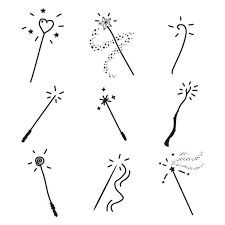 Wand Drawings, Magic Wand Drawing, Magic Wand Tattoo, Magic Wand Art, Magic Wand Illustration, Magic Doodles, Magic Doodle, Wand Tattoo, Magic Tattoo