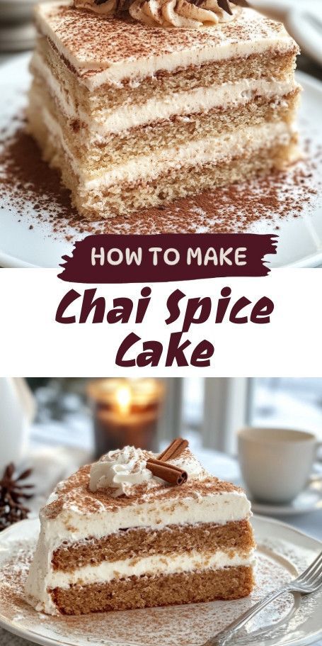 Warm up your fall gatherings with this delightful Chai Cake, infused with aromatic spices and topped with creamy frosting. Perfect for chilly afternoons or as a stunning centerpiece for any autumn celebration. Get the full recipe now! Chai Spiced Cake, Chai Spice Cake, Chai Cake Recipe, Chai Cake, Apple Chai, Blueberry Lemon Scones, Autumn Celebration, Creamy Frosting, Cake With Cream Cheese Frosting