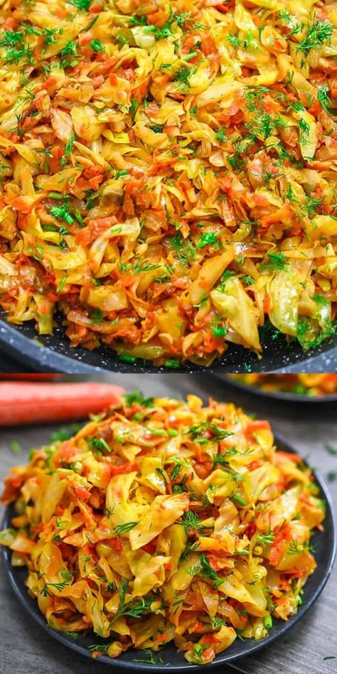 Shredded Chicken Crockpot Recipes, Cooking Scallops, Cabbage Chicken, Sauteed Cabbage, Chicken And Cabbage, Decorações Com Comidas, Shredded Chicken Recipes, Resep Diet, Cabbage Recipes