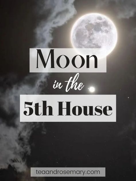 Moon In The 5th House Explained | Tea & Rosemary 5th House Astrology, Spiritual Tips, Moon Astrology, Tarot Astrology, Scorpio Moon, Inner World, Birth Chart, New Moon, Rosemary