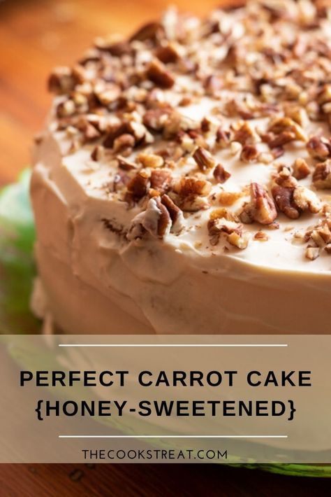 Healthy Honey Cake Recipe, Honey Birthday Cake, Honey Sweetened Cake, Baking With Honey Instead Of Sugar, Desserts Sweetened With Honey, Honey Sweetened Desserts, Honey Carrot Cake, Fresh Summer Meals, How To Freeze Carrots