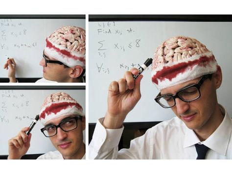 HOWTO make a gory, exposed brain cap - Boing Boing Mad Scientist Halloween, Teen Halloween, Image Halloween, Homemade Halloween Costumes, Costumes For Teens, Homemade Halloween, Halloween Costumes For Teens