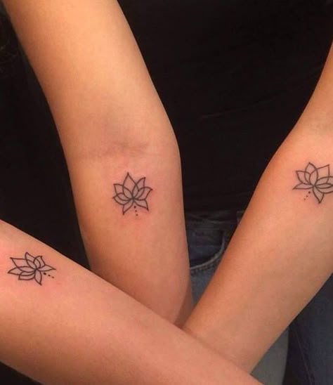 Friend tats Simple Tattoos For Friend Group, Matching Best Friend Tattoos Trio, Trio Bff Tattoos, Tattoo With Friends Bff, Small Tattoos For Three Best Friends, Three Friendship Tattoos, Tiny Trio Tattoos, Best Friend Tattoos For Three, Meaningful Trio Tattoo Ideas