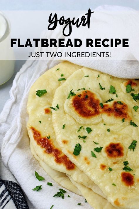 Easy Flatbread Recipes Greek Yogurt, Ww Flatbread Recipes, Flatbread Yogurt And Flour, 2 Ingredient Flat Bread Recipe, Two Ingredient Flatbread, Yogurt And Flour Naan Bread, Greek Yogurt Flat Bread, Greek Yogurt Flatbread Recipe, Flat Bread Recipe Greek Yogurt