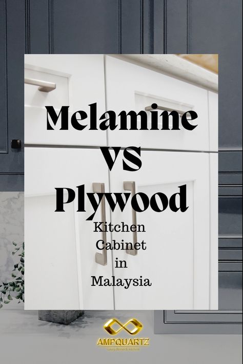 White Melamine Kitchen, Kitchen Cabinets Malaysia, Black Melamine Kitchen Cabinets, Melamine Cabinets Kitchen, White Melamine Kitchen Cabinets, Wood Laminate Kitchen Cabinets, Melamine Cabinet Makeover, Laminated Kitchen Cabinets, Wet Kitchen Design Malaysia