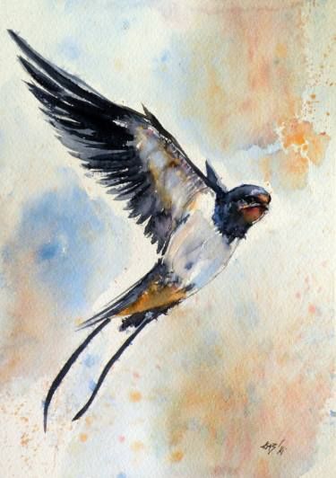 Swallow Bird Painting, Swallow Painting, Swallow Bird, Life Nature, Animals Artwork, Watercolour Paper, Arte Animal, Bird Drawings, Watercolor Drawing