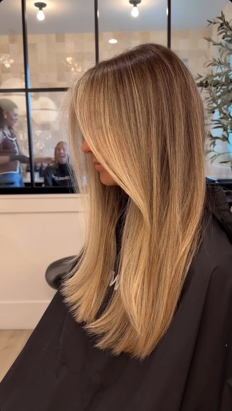 Light Layers On Straight Hair, Blonde Hilights Hair Brunettes, Hair Inspo Color Dirty Blonde, Highlight For Dirty Blonde Hair, Brown To Golden Blonde Balayage, Oatmeal Blonde Hair, Blonde Highlights Dirty Blonde Hair, Balyage Long Hair Dirty Blond, Golden Blond Balayage