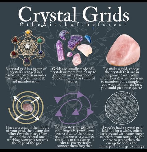 Crystals Grid, Energy Stones Crystal Healing, Crystals Healing Grids, Best Healing Crystals, Lavender Moon, Crystal Healing Chart, Magickal Herbs, Crystal Guide, Witchcraft Spell Books