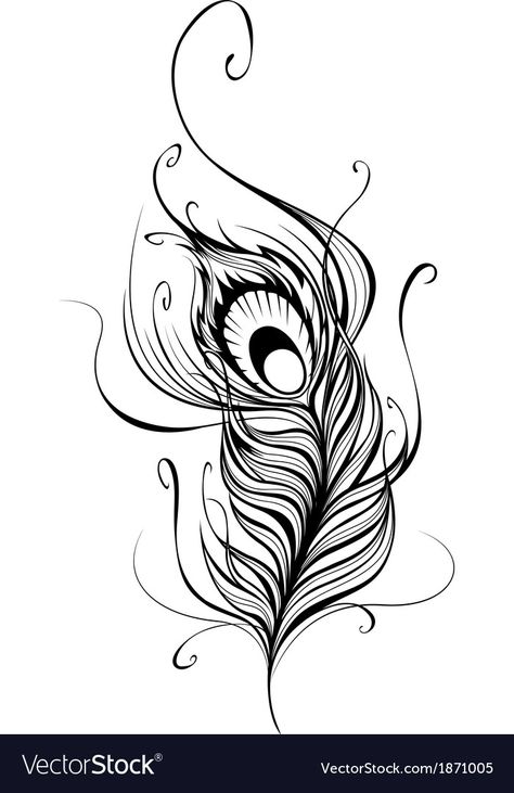 Tattoo Plume, Tattoo Designs Black And White, Peacock Feather Drawing, Feather Tattoo Black, Tattoo Stencil Designs, Designs Black And White, Peacock Feather Tattoo, Peacock Tattoo, Feather Drawing