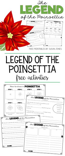 I love reading The Legend of the Poinsettia during Christmas time! Here are some free comprehension sheets and activities to go with the book! January Holidays, Legend Of The Poinsettia, Christmas Reading Comprehension, Homeschool Christmas, Homeschool Holidays, Christmas Units, Teaching Holidays, Christmas Teaching, Reading Charts