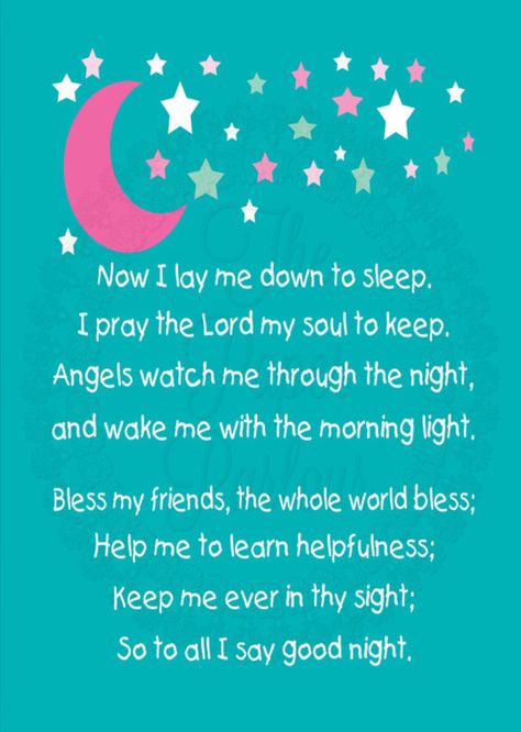 Kids prayer Childrens Bedtime Prayer, Bedtime Prayers For Kids, Nighttime Prayer, John Bradley, Blessed Friends, Childrens Prayer, Prays The Lord, Bedtime Prayer, Lay Me Down