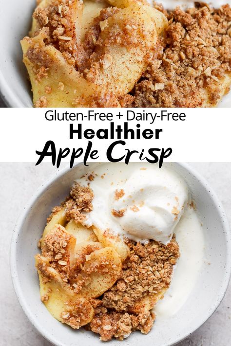 Dairy Free Apple Crisp, Healthy Apple Crisp Recipe, Delicious Apple Crisp, Paleo Apple Crisp, Apple Crisp No Oats, Apple Crisp Without Oats, Apple Crisp Recipe Healthy, Apple Crisp Pie, Healthy Apple Crumble