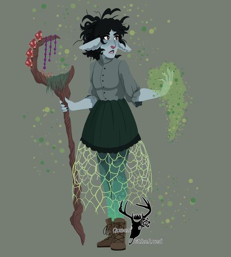 Druid Of Spores, Spore Druid, Anime, Art