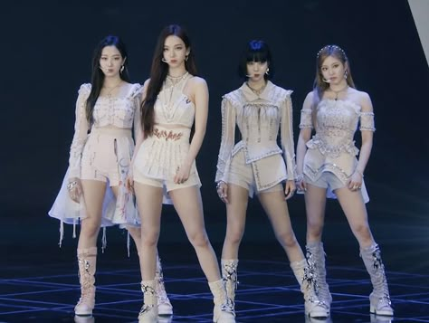 Aespa White Outfit, Aespa Outfits, Super Power Girl, Aespa Concert, Airport Fashion Kpop, Bff Matching Outfits, Bright Outfits, Preformance Outfits, Women Dresses Classy