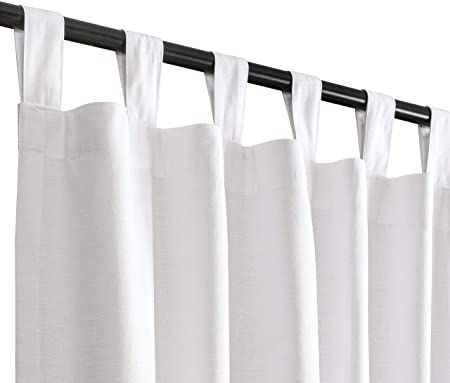 White Cotton Curtains Set of 2, White Cotton Curtains 63 inches Long & 50 inch Wide,Cotton Curtains,tab top Curtains,White Cotton Curtains,White Panel Curtains,Cotton Duck Curtains, Loop Curtains : Home & Kitchen Loop Curtains, White Cotton Curtains, Curtains White, Bathroom Window Curtains, Bedroom Drapes, Tab Top Curtains, Tab Curtains, White Panel, Drape Panel