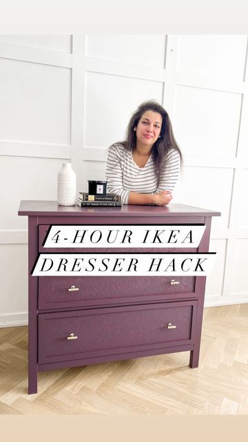 Kristen - design | DIY | reno project mgmt on Instagram: "You asked for it! So here’s the tutorial on how I made over my @ikeacanada HEMNES dresser for my tv segment! #ikea #ikeahack #ikeahacks #beforeandafter #behr" Refurbished Ikea Hemnes Dresser, Hemnes Hacks Ikea, Ikea Björksnäs Dresser Hack, Ikea Dresser Hack Hemnes, Songesand Dresser Hack, Koppang Dresser Hack, Ikea Hemnes Diy, Ikea Hemnes Dresser Hack, Hemnes Dresser Hack