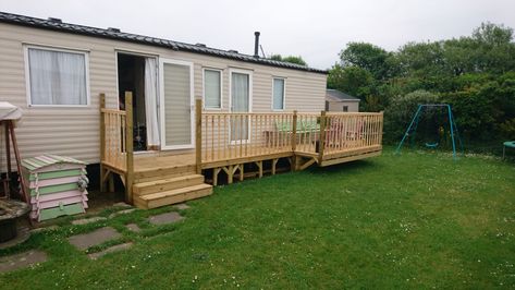 Caravan Decking Ideas Static, Static Caravan Ideas, Static Caravan Interior Ideas Uk, Static Caravan Makeover Exterior, Caravan Decking, Caravan Garden, Caravan Paint, Static Caravan, Chaotic Energy