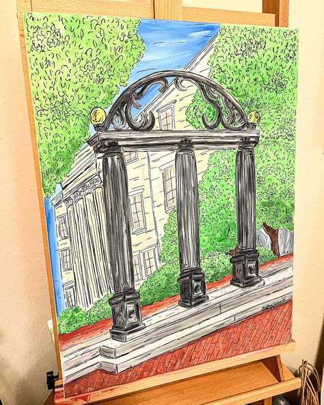 Custom UGA canvas! Love this!!🫶🏼❤️🐶 #uga #georgia #canvas #art #artwork #acrylic #smallbusiness Uga Painting Ideas, Uga Painting, Uga Arch, Arch Painting, Dorm Paintings, Room Decor College, Artwork Acrylic, Boy Room Decor, College Decor