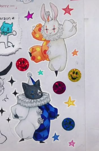 Drawn by @_professional__simp on tiktok Clown Animals Drawing, Pierrot Clown Drawing, Clown Doll Drawing, Types Of Clowns Chart, Clown Cat Drawing, Happy Clown Drawing, Clown Drawing Aesthetic, Clown Oc Drawing, Clown Fursona