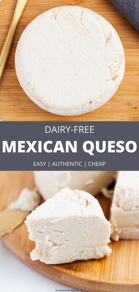 Vegan Queso Fresco, Queso Fresco Recipe, Vegan Cheese Recipe, Easy Queso, Vegan Basics, Cheese Ideas, Vegan Dips, Making Cheese, Vegan Queso