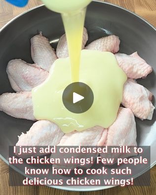 I just add condensed milk to the chicken wings! Few people know how to cook such delicious chicken wings! | I just add condensed milk to the chicken wings! Few people know how to cook such delicious chicken wings! | By The Tasty TableFacebook Condensed Milk Chicken Wings, Milk Chicken, Delicious Chicken, Sweetened Condensed Milk, Yum Yum Chicken, The Chicken, Condensed Milk, How To Cook, Chicken Wings