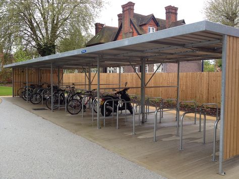 Bicycle Station, Bicycle Parking Design, Cycle Shelters, Rosa Park, Arch Architecture, Bicycle Parking, Uk Products, Commercial Buildings, Parking Design