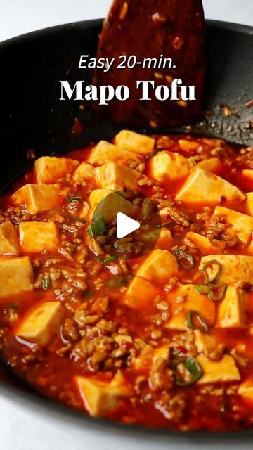 Christie Lai on Instagram: "Mapo Tofu 📝 Recipe at www.christieathome.com (link in my profile). Just search for the dish and click ‘Jump to Recipe’!   Silky soft tofu simmered in a savory, spicy bean sauce with minced meat and aromatics! This quick and easy mapo tofu is packed with umami flavor and it’s a delicious main with steamed rice. This restaurant-quality and will save you money!  #easymeals #easyrecipes #mapotofu #tofu #stirfry #chinesefood #asianfood #spicyfood" Tofu Recipes Videos, Easy Tofu Recipes Quick, Soft Tofu Recipes, Mapo Tofu Recipe Easy, Mapo Tofu Recipe, Steamed Tofu, Tofu Recipes Easy, Minced Meat Recipe, Cooking Challenge