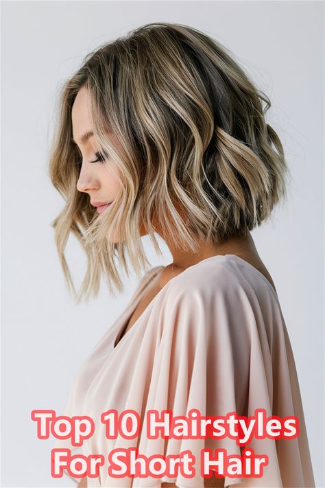 Transform your short hair from drab to fab with these Top 10 hairstyles for short hair. Get ready to turn heads and receive endless compliments on your stunning new look. #hairstylesforshorthair #shorthaircuts #hairlove #hairinspo Short Professional Hairstyles, Top 10 Hairstyles, French Bob, Modern Mullet, Short Shag, Textured Bob, Asymmetrical Bob, Latest Hair Trends, Sleek Bob