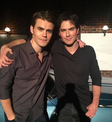 Paul Wesley and Ian Somerhalder (Stefan Salvatore and Damon Salvatore) The Vampire Diaries Paul Wesley, The Vampire, Vampire Diaries, Wall, Instagram