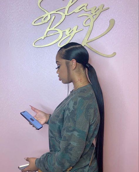 Braided Ponytail Weave, Hair Stripes, Black Hair Inspiration, Slick Ponytail, Slicked Back Ponytail, Sleek Ponytail Hairstyles, Black Ponytail Hairstyles, Quick Weave Hairstyles, Braids Hairstyles Pictures