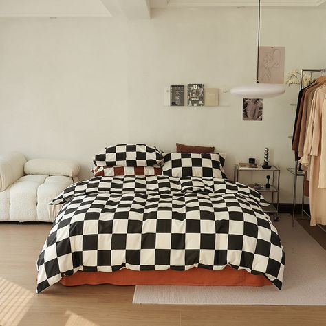 Shop Ever Lasting's high quality, soft, cozy and stylish bedding sets and start your next room makeover. Buy Chess Bedding Bundle and enjoy its softness and quality. Our collections include duvet covers, comforters and bed sheets. Enjoy free US and international shipping. Checkerboard Comforter, Checkered Bedroom, Checkered Comforter, Checkered Bedding, Chess Pattern, Bedding Pattern, Stylish Bedding, Solid Bed, Patterned Duvet