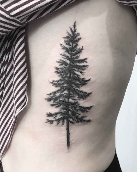 Christmas Tattoo Ideas, Pine Tattoo, Tree Tattoo Arm, Tree Tattoo Back, Pine Tree Tattoo, Christmas Tattoo, Tree Tattoo Designs, Incredible Tattoos, E Tattoo