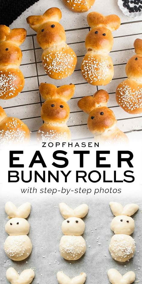 Easter Bunny Rolls, Easter Rolls, Bunny Rolls, Bunny Bread, Easter Bun, Easter Cooking, Easter Party Food, Pearl Sugar, Easter Snacks