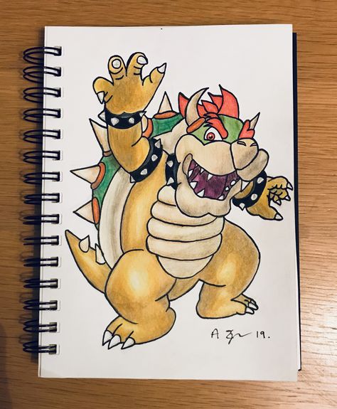 #art #doodle #doodleart #doodleoftheday #cartoon #drawing #sketch #drawingsketch #colouredpencils #aseart19 #nintendo #bowser #mario #supermario Bowser Sketch, Coloured Pencils, Kirby, Doodle Art, Drawing Sketches, Mario, Mario Characters, Doodles, Drawings