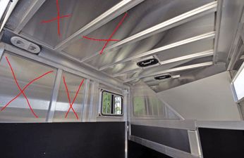 Horse Trailer Accessories, Horse Trailer Interior, Horse Trailer Interior Remodel, Polishing Aluminum, Trailer Design, Trailer Organization, Stock Trailer, Installing Insulation, Livestock Trailers