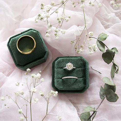 Green Ring Box, Green Wedding Rings, Dark Green Wedding, Wedding Ring Photography, Cinnamon Rose, Marine Wedding, Lake District Wedding, Ring Box Wedding, Ring Photography