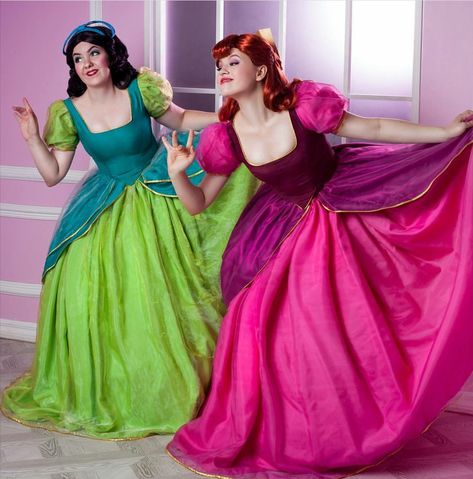 Evil Stepsisters Costume, Evil Step Sisters Costume, Cinderella Stepsisters Costume, Cinderella And Step Sisters Costumes, Evil Step Sisters, Cinderella Sisters Costume, Cinderella And Step Sisters, Sister Costume Ideas, Step Sisters Cinderella Costumes