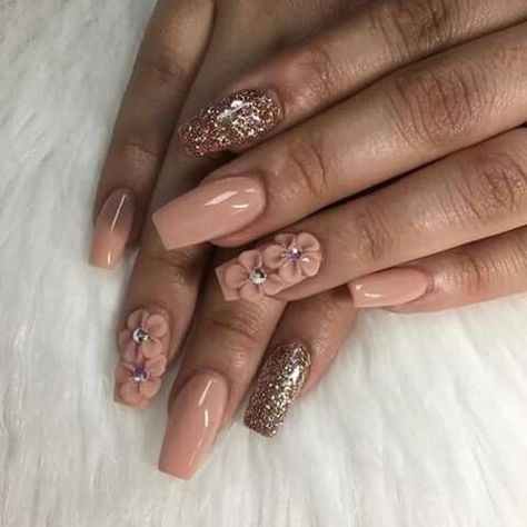 Nails With Flowers 3d, 3d Nail Art Flowers, 3d Nail Designs, 3d Flower Nails, Best Nails, Nails Nude, Pedicure Designs, Summer Acrylic Nails, Uñas Acrilicas