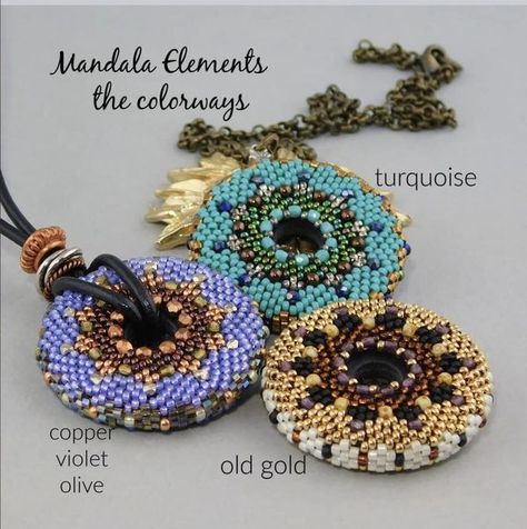 Adjustable Circular Beaded Jewelry, Vintage Beaded Round Pendant Jewelry, Multicolor Beaded Medallion Jewelry, Luxury Beaded Round Pendant Jewelry, Seed Bead Medallions, Jewelry Tutorials Necklaces, Free Jewelry Making Projects, Beadwork Tutorial, Bead Embroidery Patterns