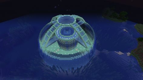 Minecraft Water Base Ideas, Minecraft Ocean Base Ideas, Minecraft Sea Base, Water Base Minecraft, Minecraft Guardian Farm, Ocean Monument Base Minecraft, Megabase Ideas, Minecraft Water Temple, Minecraft Ocean Base