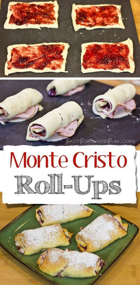 Deli Lunch Ideas, Crescent Roll Recipes Dinner, Monte Cristo Sandwich, Crescent Recipes, Crescent Roll Recipes, Fun Video, Monte Cristo, Crescent Roll, Deli Meat