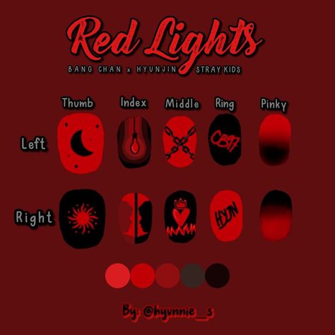 Stray Kids “Red Lights” Nails Design Stray Kids Red Lights, Stray Kids Nails, Lights Nails, Kids Manicure, Pop Nails, K Pop Nails, Kpop Nails, Kids Nails, Kids Nail Designs