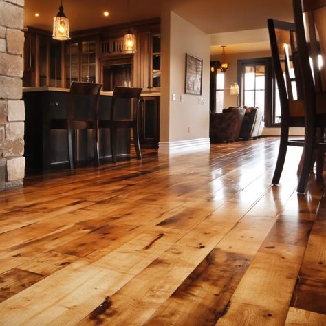 Rustic Maple Plank Flooring Antique Wide Plank Wood Floors, Wide Plank Laminate Flooring Rustic, Vintage Farmhouse Flooring, Wide Plank Vinyl Flooring Farmhouse, Rustic Hickory Flooring, Rustic Modern Flooring, Wide Plank Wood Floors Farmhouse, Pine Floors Farmhouse, Cabin Flooring Ideas