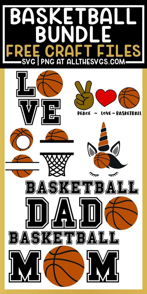 Basketball Diy, Basketball Locker Decorations, Free Svg Fonts, Basketball Crafts, Bottle Home Decor, Basketball Clipart, Round Monogram, Basketball Mom Svg, Free Basketball