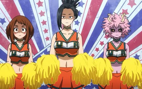 Mha Cheerleaders, All Might Cosplay, Supreme Kai, Mha Screencaps, My Hero Academia Bakugou, Outfit Reference, Mha Cosplay, Ball Drawing, Boku No Hero Academia Funny