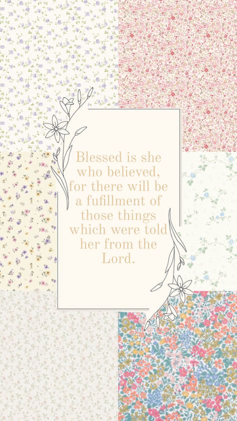 Floral bible verse Luke Bible, Luke 1 45, Floral Bible Verse, Blessed Is She, Luke 1, Bible Encouragement, Bible Quotes, Bible Verse, Verses