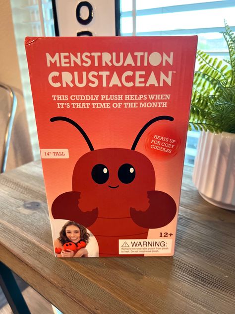 Menstruation Crustacean🦞 for cramps (found on Amazon) Menstruation Station, Menstruation Crustacean, First Period Party, First Moon Party, 1st Period, Period Party, Period Tips, Period Hacks, Moon Party