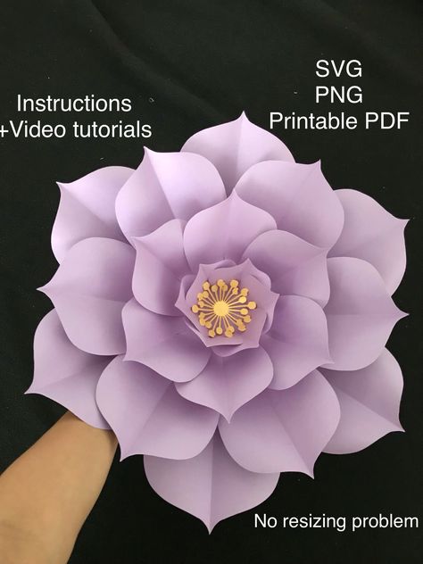 Free Paper Flower Templates Printables, Big Flower Template, Paper Peonies Tutorial, Large Paper Flower Template, Diy Paper Flower Wall, Paper Flower Backdrop Diy, Big Paper Flowers, Large Paper Flower, Paper Flower Wall Art