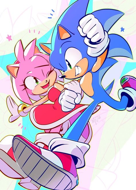 Sonic Amy, Sonamy Comic, Princesas Disney Anime, Amy The Hedgehog, Sonic Characters, Sonic And Amy, Sonic Funny, Sonic 3, Blue Hedgehog